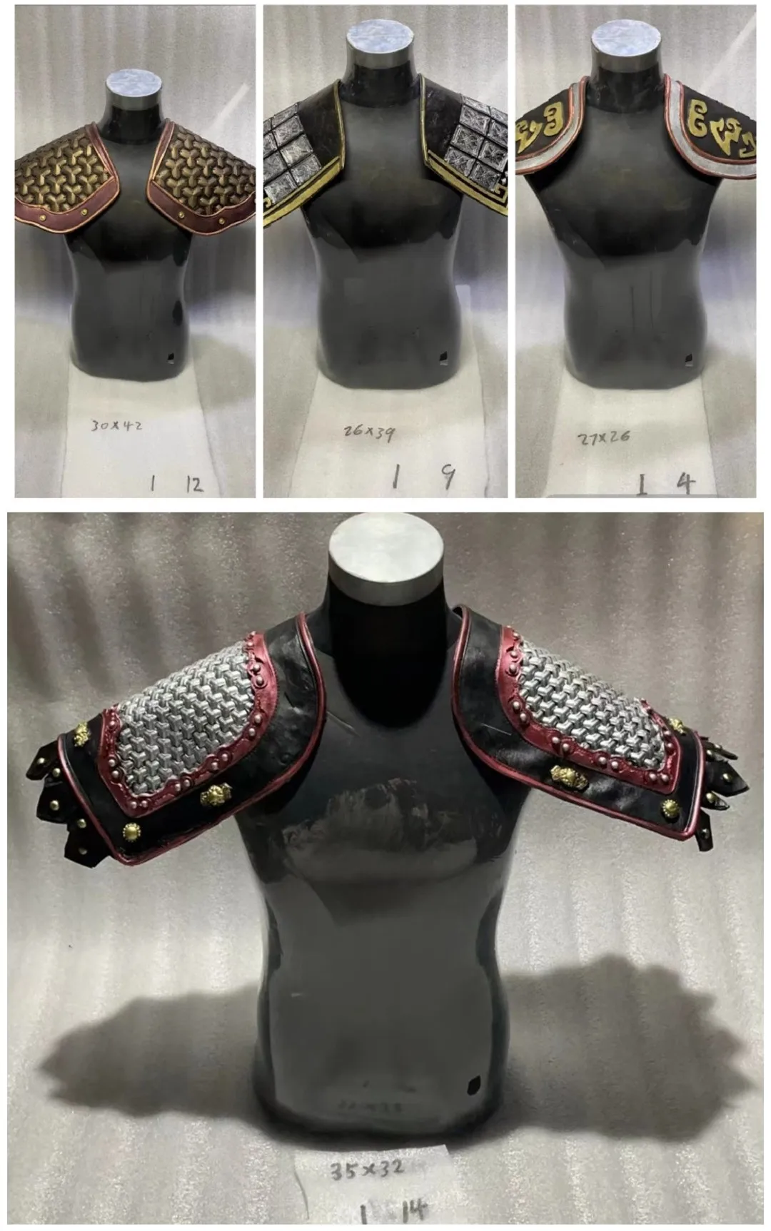 One Pair Vintage Shoulder Armor Accessories Warrior Knight General Soldier Clothing Ornament Carnival Supplies Retro Photography