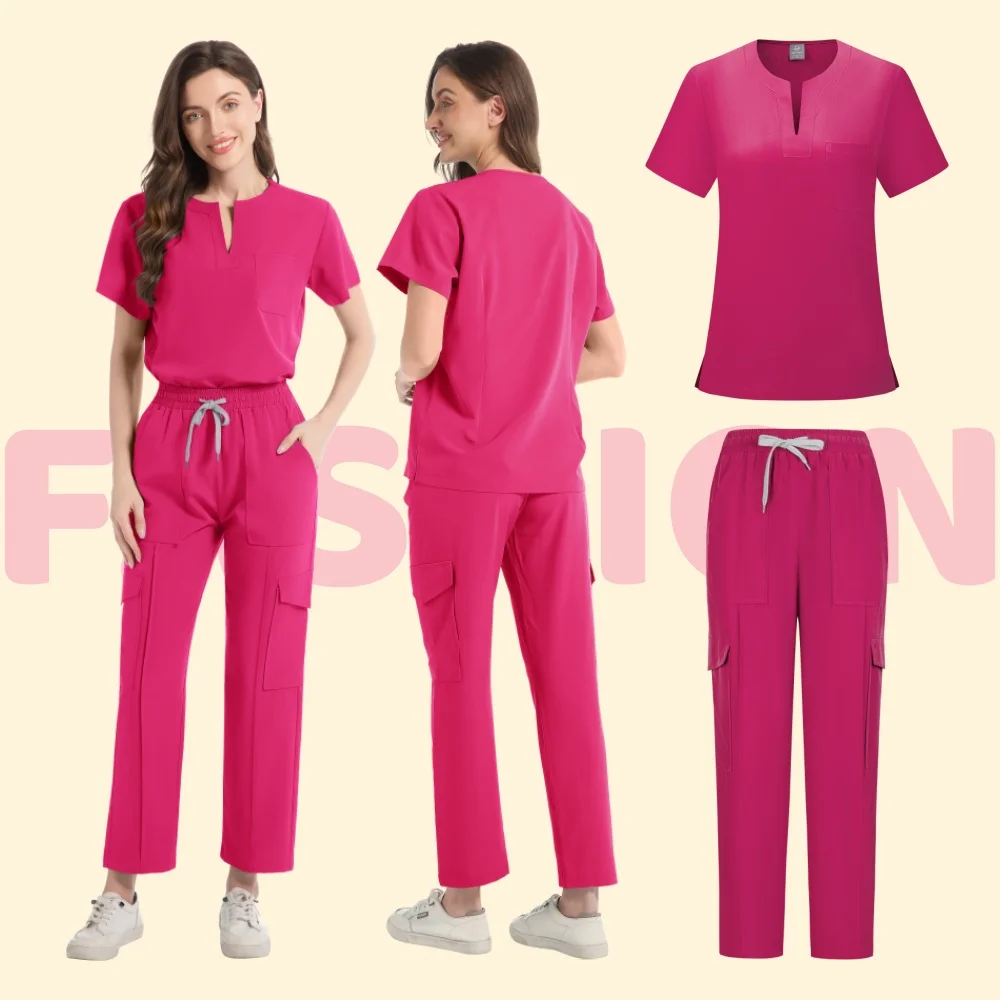 病院手術服 女性用医療ユニフォーム スクラブセット 医師と看護師のアクセサリー 美容院クリニック用作業服