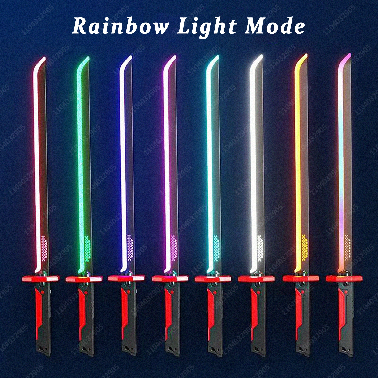 Streamer leuchtendes Schwert mit Funken- und Raucheffekt, buntes 7-Farben-Lichtschwertspielzeug für Kinder und Erwachsene, Party, Cosplay, Weihnachtsgeschenk