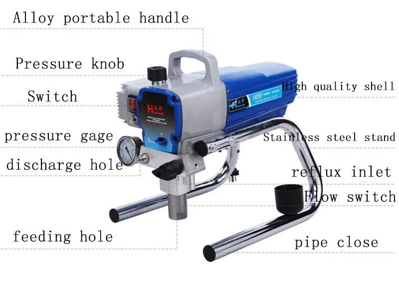 High-Pressure Airless Paint Spraying Machine H680/ H780 Wall Paint Spraying Gun Airless Paint Sprayer Wall Spray Machine