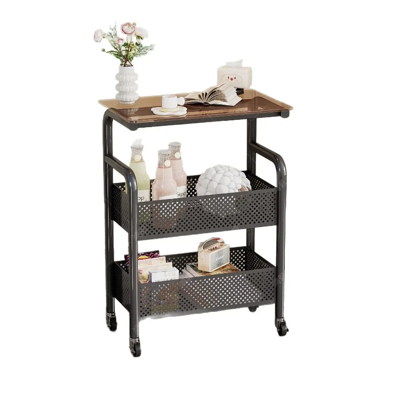 

New floor-to-ceiling rack, simple household multi-layer snack trolley, living room and bedroom movable