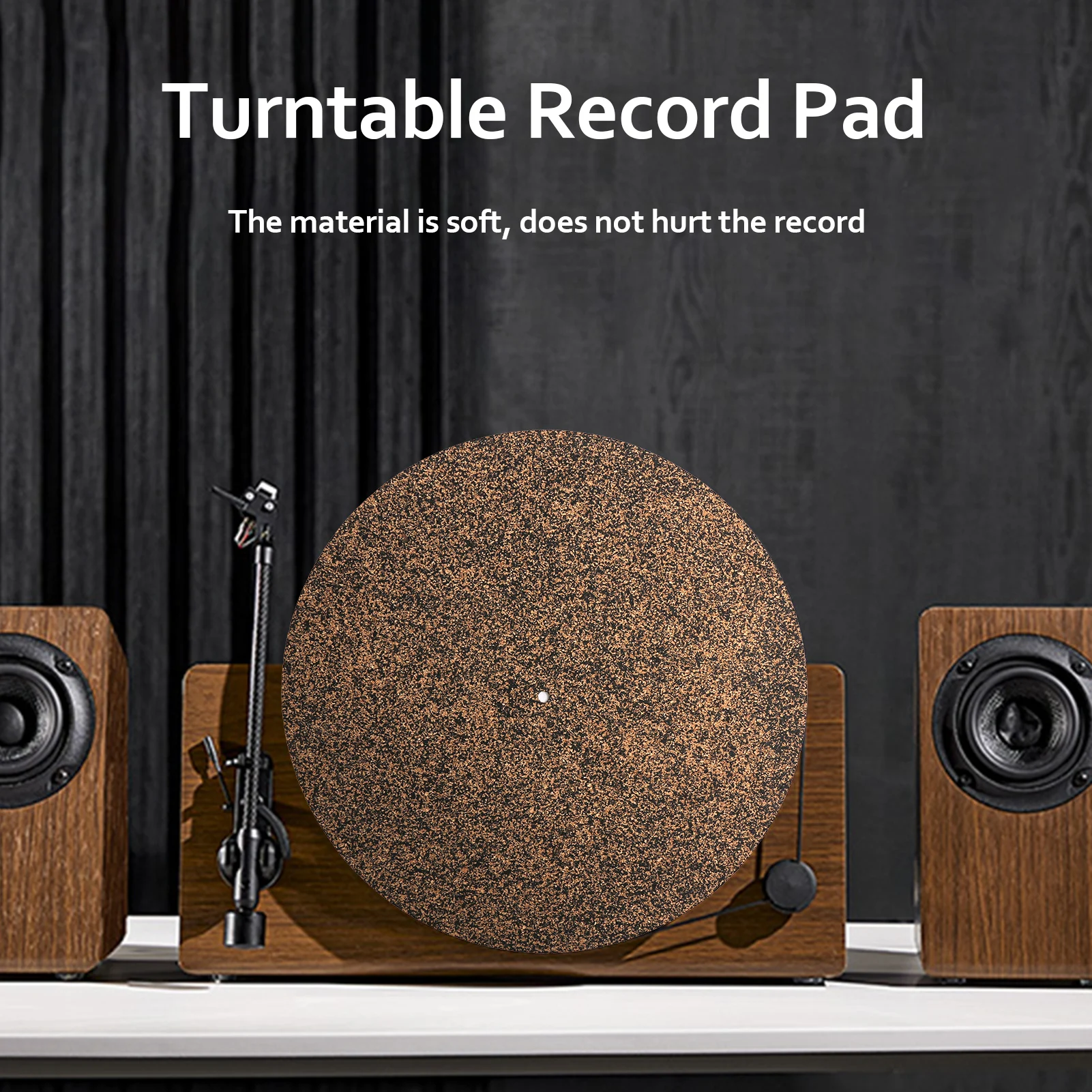 12in  Record Mat Pad Cork Non‑Slip Anti‑Static Turntable Slipmat for LP Records Record Players Accessory Record Slipmat