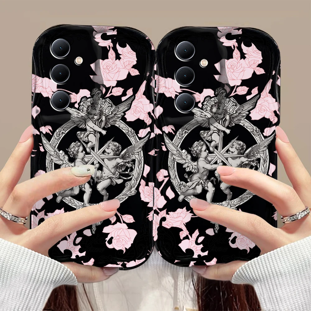 Retro Cupid Angel 3D Wave Case For Xiaomi Redmi 13C 12 12C 10 10C 9 9C A1 A2 K50 K40 Note 13 12 11 10 Pro Plus 4G 5G Cover