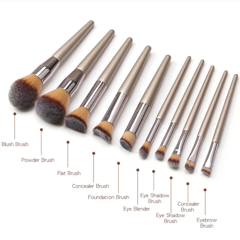 10 PCS Professional Makeup Brushes Set Korean Cosmetics Eyeshadow Contour Blush Brush Make-up for women Complete Kit Beauty
