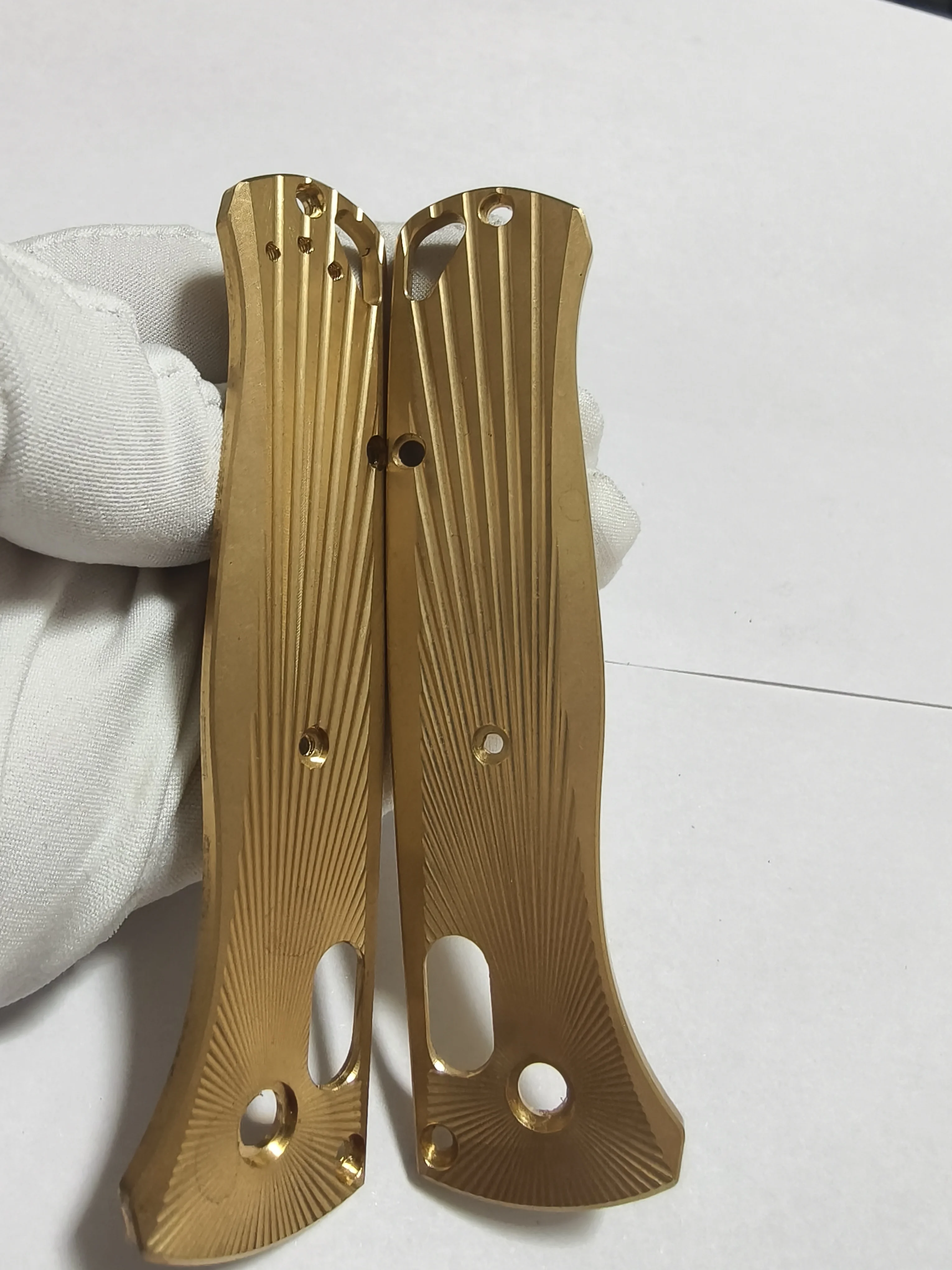 1 Pair Brass Grip Handle Scales for Benchmade Bugout 535 Knives DIY Making Accessories Parts