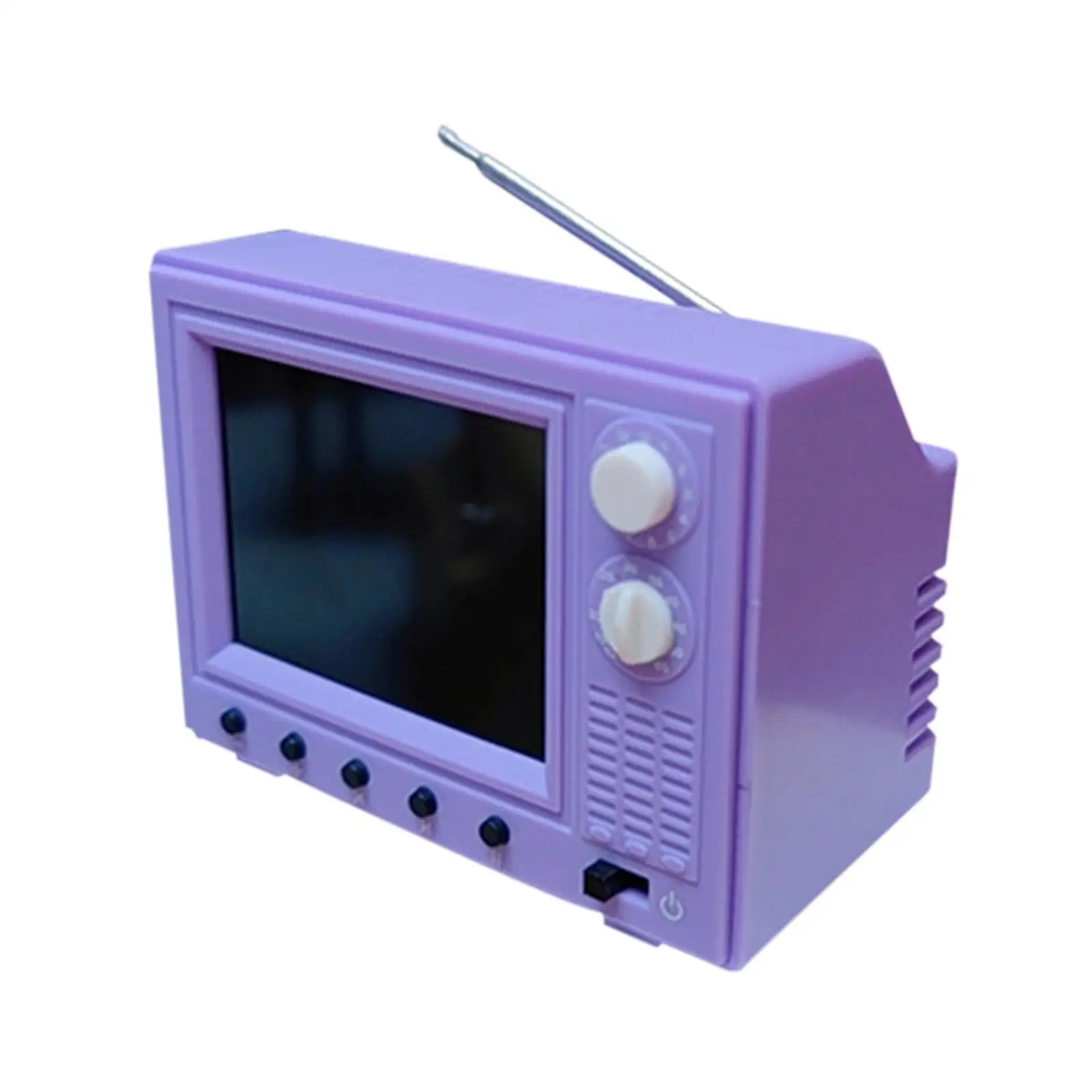 

Dollhouse TV Tiny Television Food Toy 1/12 for Girl Dolls Simulation Miniature Landscape Mini Working TV Miniature Television