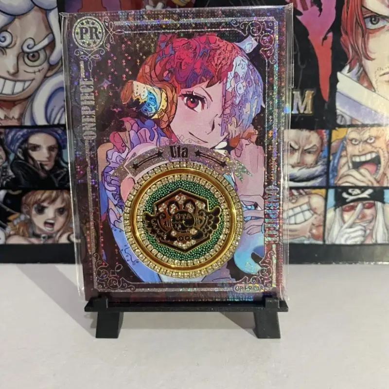 Anime ONE PIECE Rare PR Rhinestone Inlay Card Luffy Hancock Zoro Perona Toys for boys Collectible Cards Christmas Birthday Gift