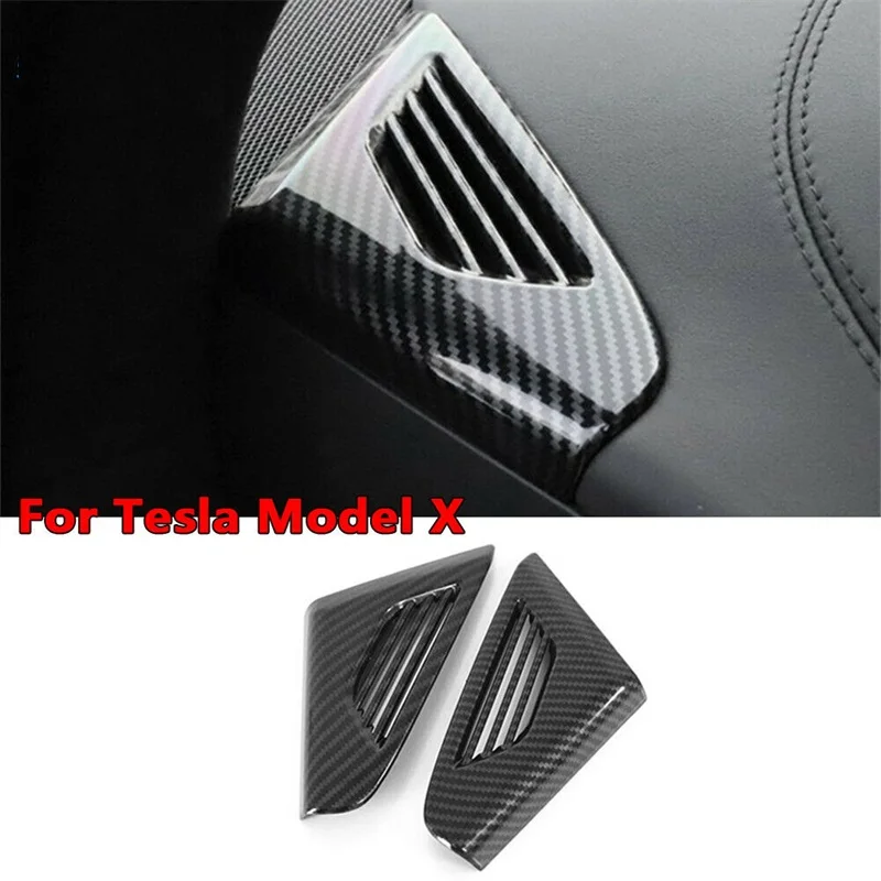 

Carbon Fiber Dashboard Side Air Vent Outlet Trim Sticker For Tesla Model X 2017 2018 2019 2020 2021