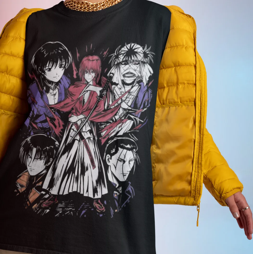 

Rurouni Kenshin Anime Shirt Shishio Makoto T-Shirt Kaoru Kamiya Tshirt Hiko Tee