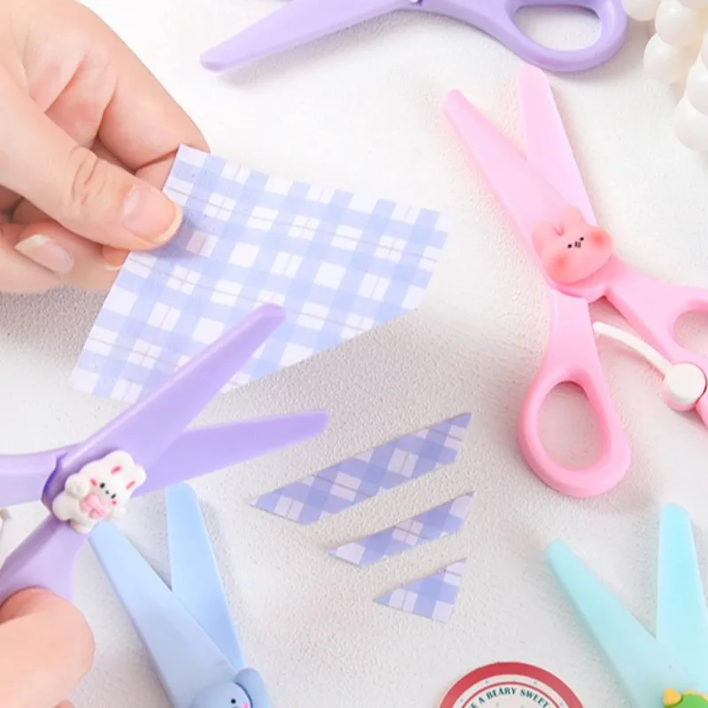 Cute Children Plastic Scissors for Handwork Making Art Tool Kits Kindergarten Kids DIY Scissors Safe Birthday Gifts