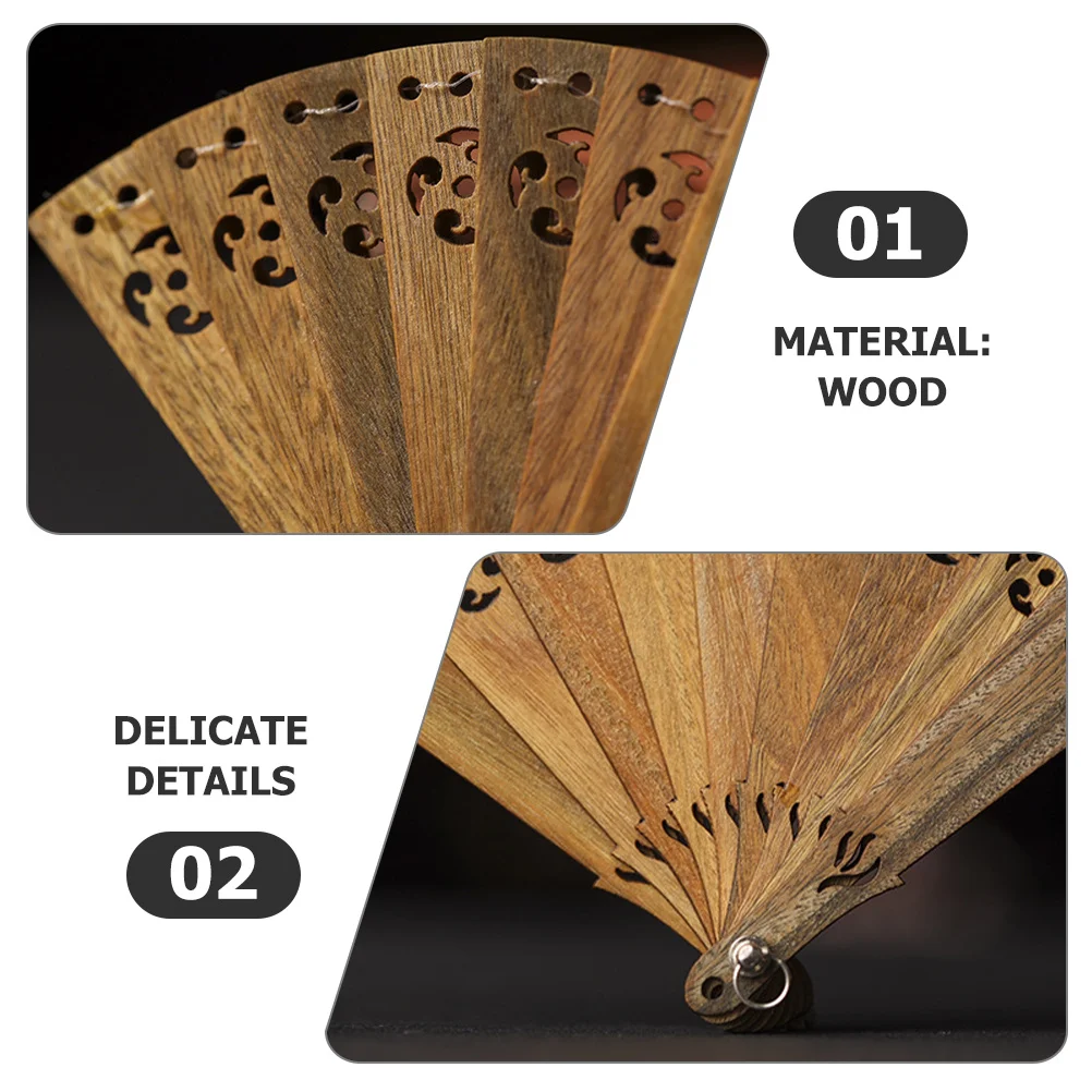 

Green Sandalwood Fan Pendant Wood Folding Keychain Hanging Decor for Car Bag Accessories Lovely Retro Craft Charm