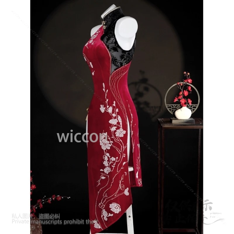 Anime Game Naraka: Cosplay Bladepoint Cos Justina Gu Costume Uniform Chinese Style Dress Full Set Hallowen Party Play Role 2XL