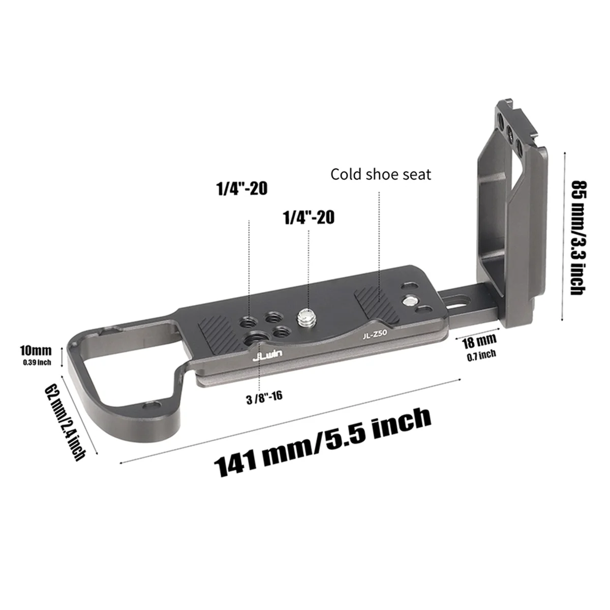 JLwin for Vertical Shooting Quick Release Plate L Plate for Nikon Z50 Camera Compatible Stabilizer Tripod Vertical Handle