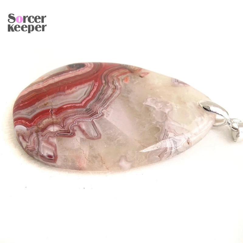 Fashion Women Man Necklaces Pendants Natural Mexico Crazy Lace Agate Gemstone Triangle Healing Crystals for Jewelry Making BQ232