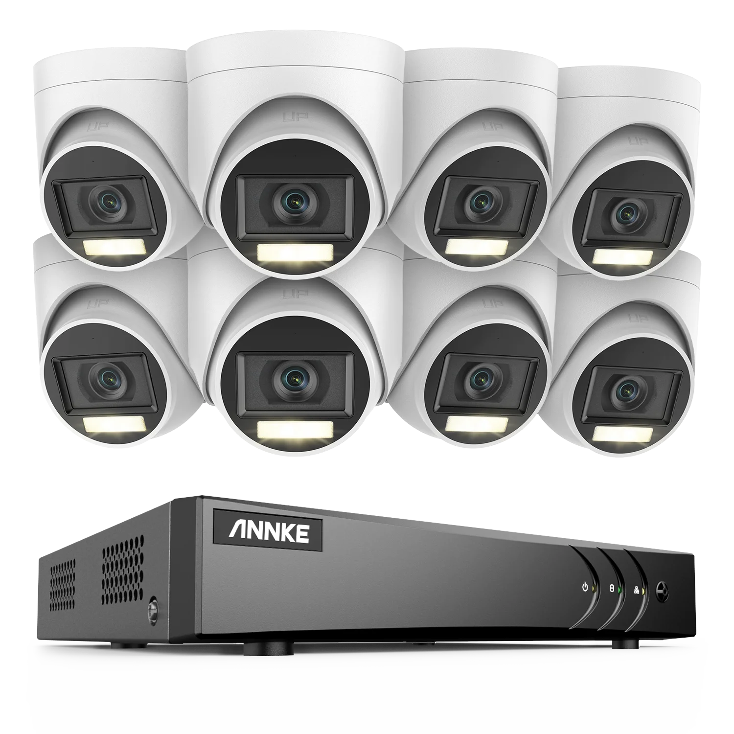 ANNKE 3K 8ch CCTV Security Camera System with 8pcs Audio, Night Vision, and Motion Detection DVR CCTV Turret Camera