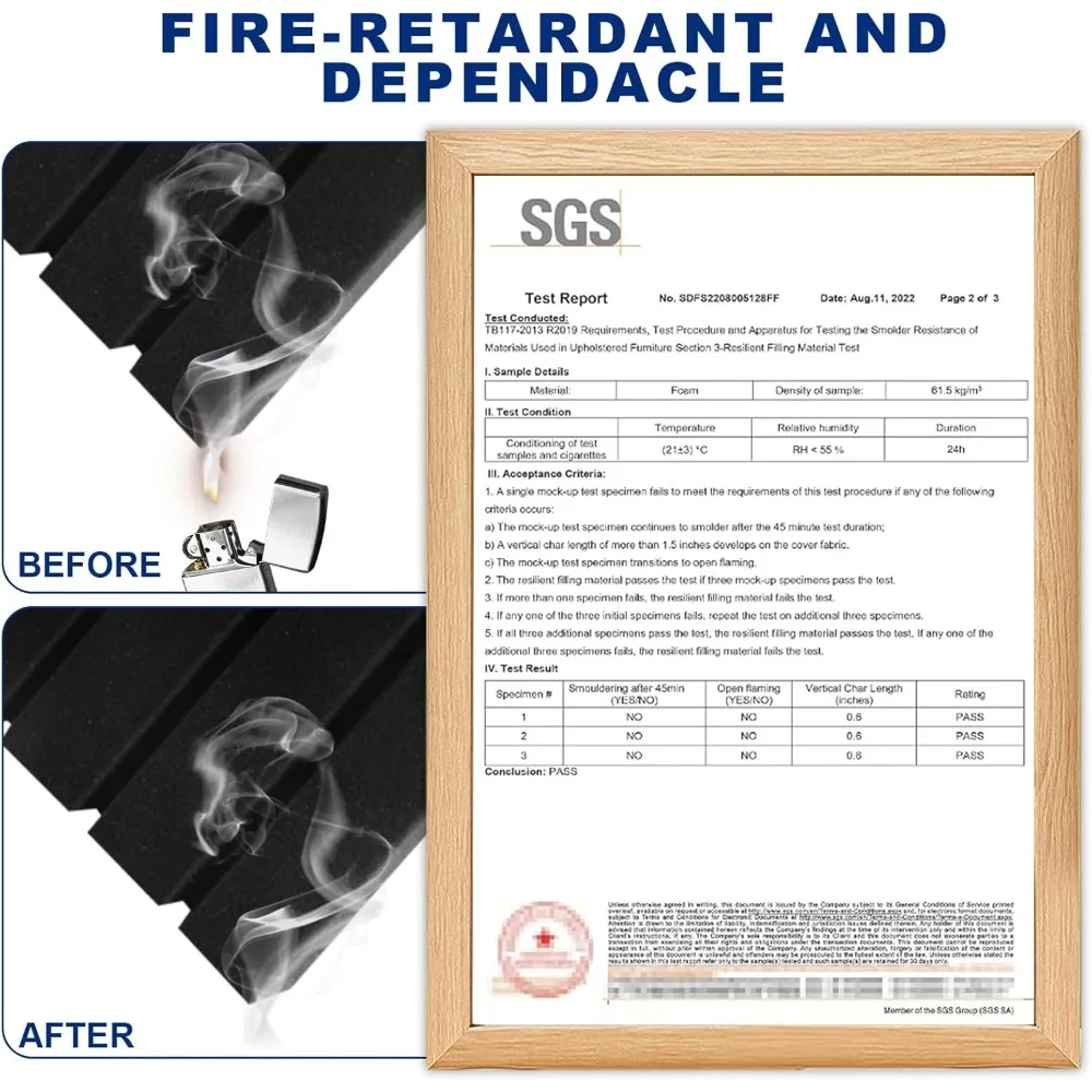 Paneles de espuma acústica, 48 x 24 x 2 pulgadas, paquete de 4 paneles de pared de espuma insonorizados, estudio con cancelación de ruido de alta densidad para absorber el eco