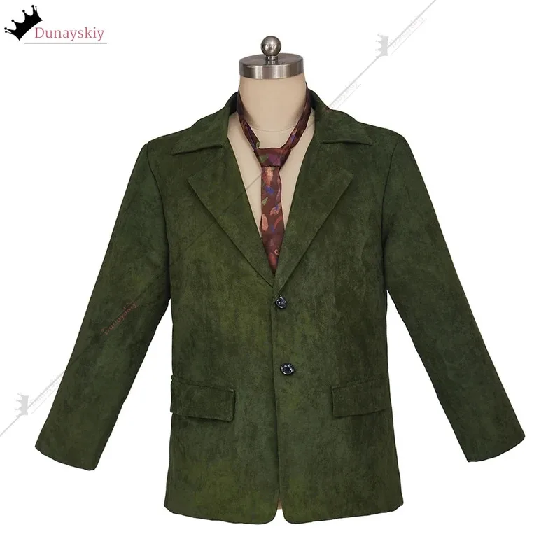 

25COSGame Disco Elysium Cosplay Harrier Du Bois Costume Green Suit+Tie Unisex Outfit Halloween Anime Outfits Prop Role-playing S