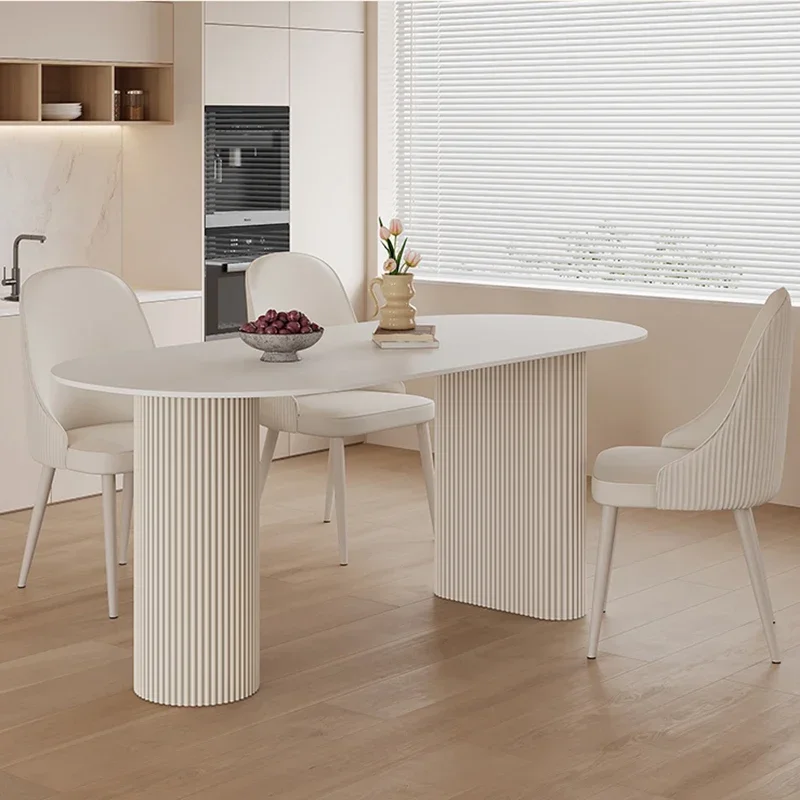 Centerpiece Kitchen Dining Table Living Room White Modern Center Dining Table Restaurant Oval Design Mesas De Comedor Furniture