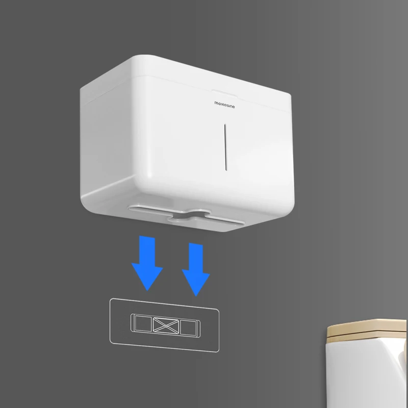 Wall Mount No Drilling ABS Bathroom Hand Tissue Roll Toilet Napkin Paper Facial Tissue Box