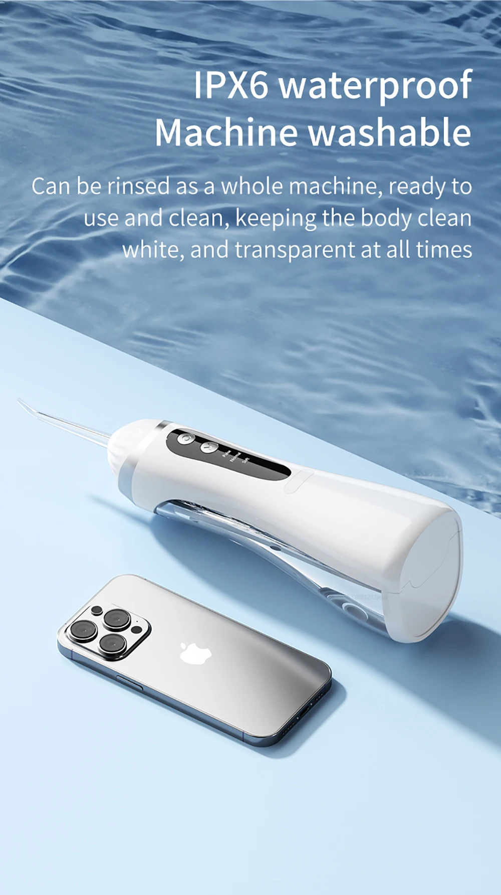Munddusche Dental Wasser Flosser für Zähne Tragbare Dental Wasser Irrigator Wiederaufladbare Dental Wasser Jet für Zahn Reinigung – Detail 12