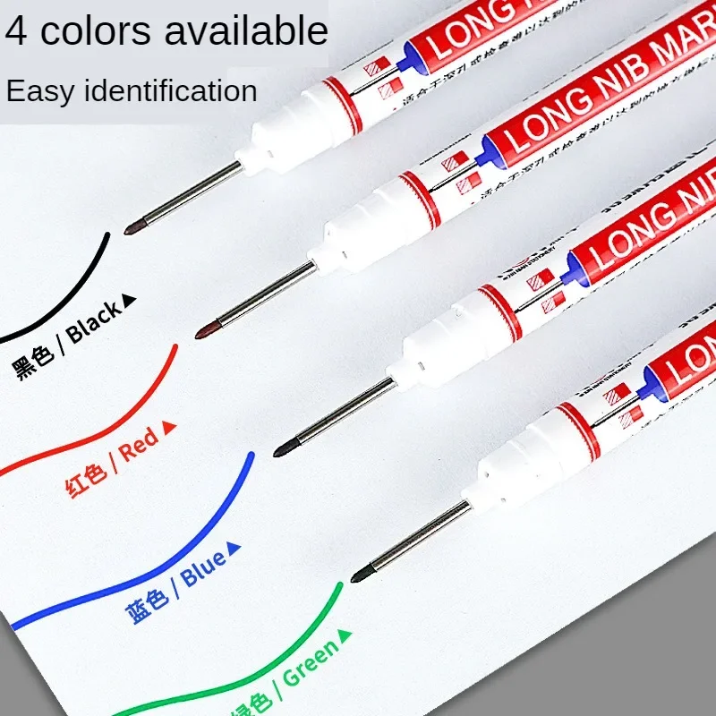 5Pcs 20mm Deep Hole Long Nib Head Markers for Metal Perforating Pen Waterproof Bathroom Woodworking Decoration Multi-Purpose