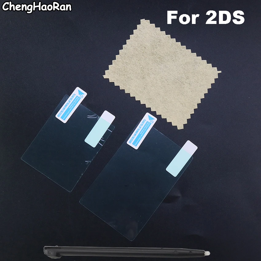 1PCS Top Bottom HD Clear Protective Film For 2DS For 3DS For New 3DS XL For NEW 3DS LCD Screen Protector with Stylus Touch Pen