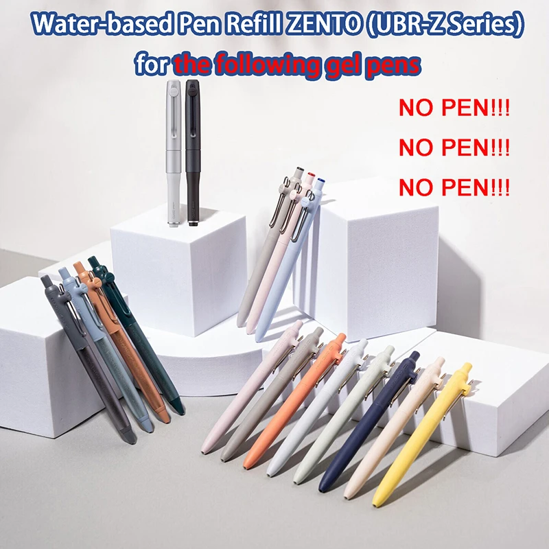 Uni Water-Based Ink Refill Professional for Uni-ball ZENTO Gel Pen Fade-Resistant Fluid Ink Office Work Signature Stationery UBR