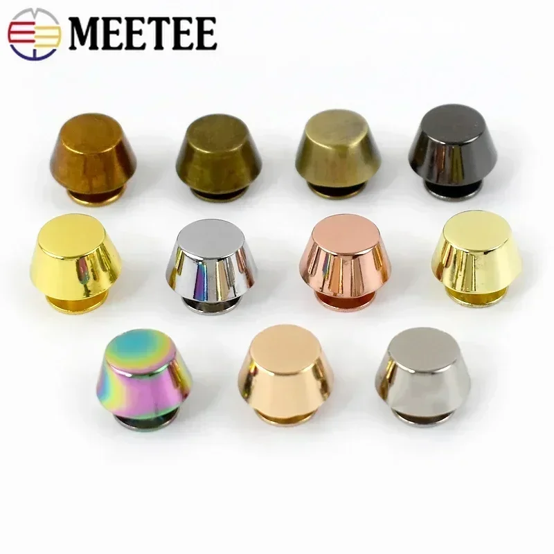 10-50Pcs Meetee Metal Rivets Buckle Handbag Bottom Protecting Feet Studs Screw Nail Buckles DIY Bag Leather Craft Accessories