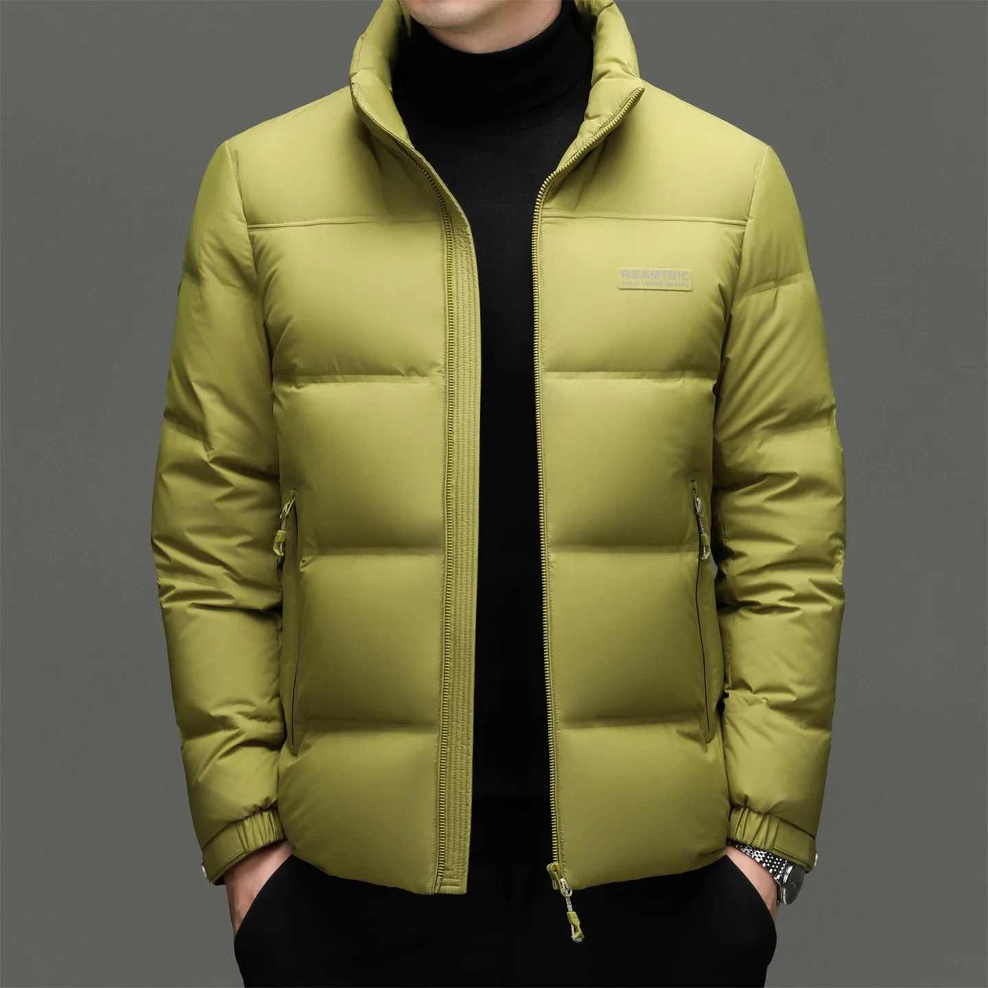 Ture 90% White Duck Down Parkas Coat Men 2026 Winter Classic Stand Collar Warm Padded Short Jacket Zipper Puffer Down Coat