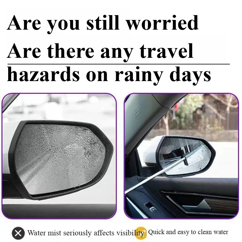 

1pc ti Functional Portable Car Rearview Mirror Wiper Defogging and Scraping Glass Artifact Extendable Rain Wiper Rainwater Wiper