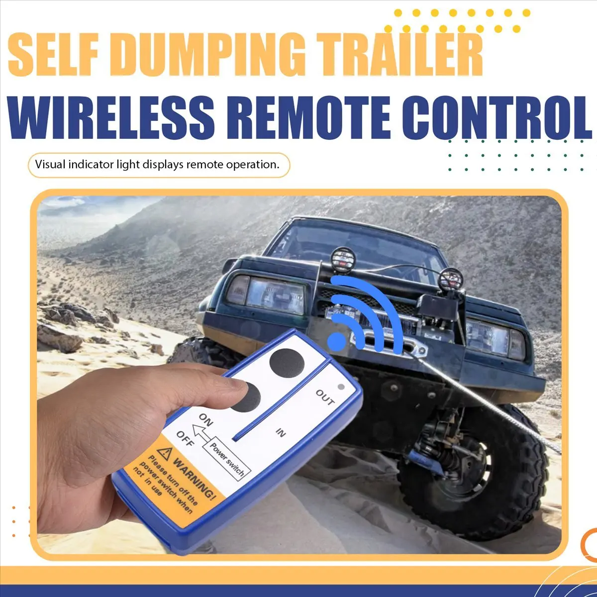 #77H (Blue&yellow)Winch Remote Control Switch Lift Dump Bed 12V Recovery Tow Truck,Automotive Parts & Accessories