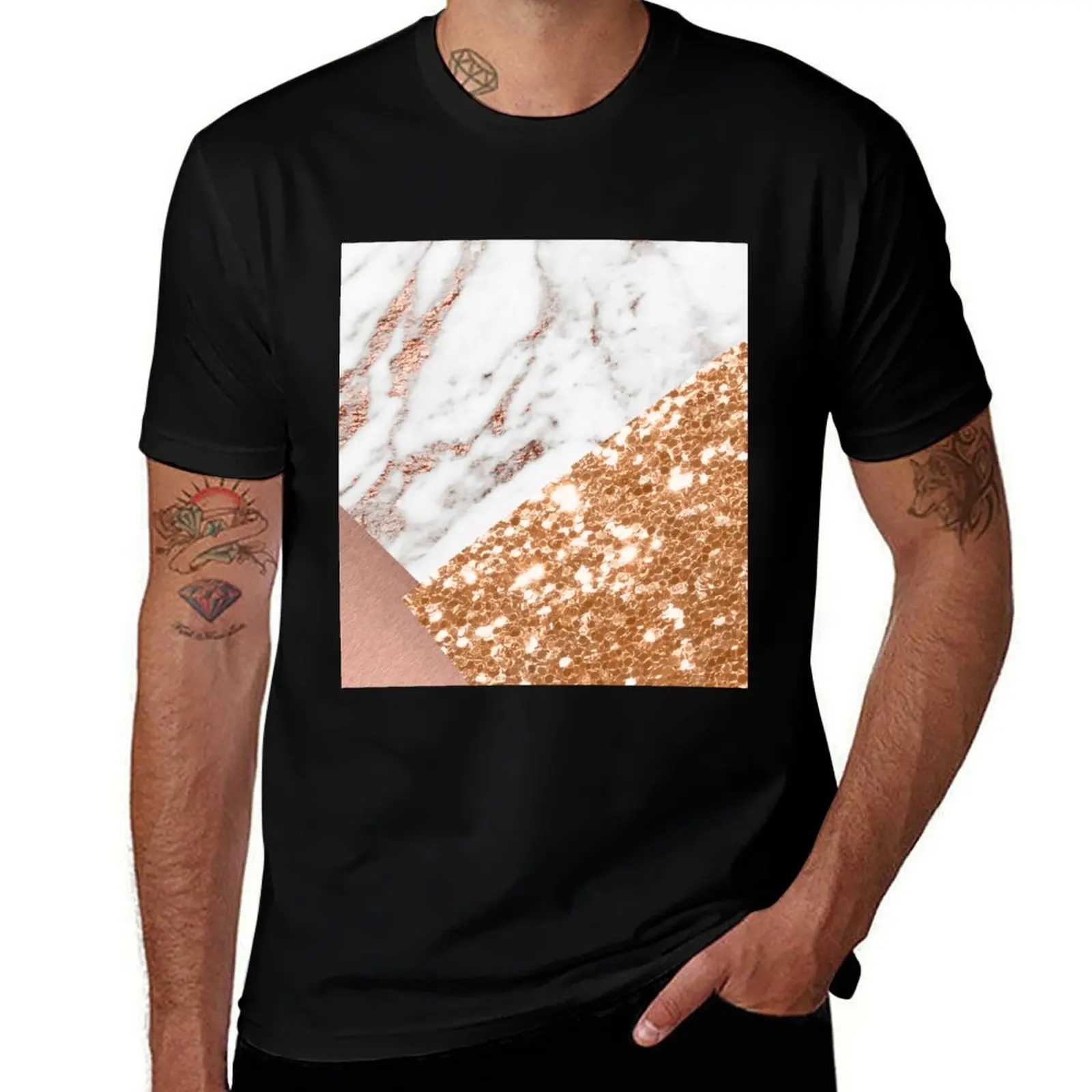 

Layered rose gold T-Shirt t shirts for man cotton cotton tshirt 100% T-Shirt