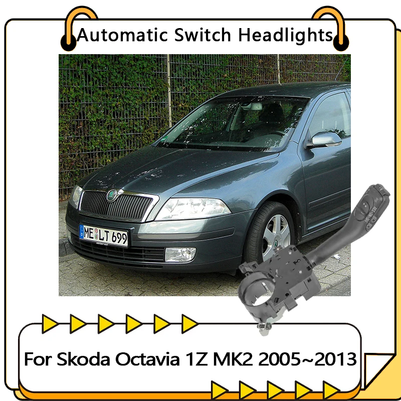 For Skoda Octavia 1Z MK2 Laura Scout 2005~2013 Car Turn Switch Stalk HeadLight Indicator auto Adjustment Combination Accessories