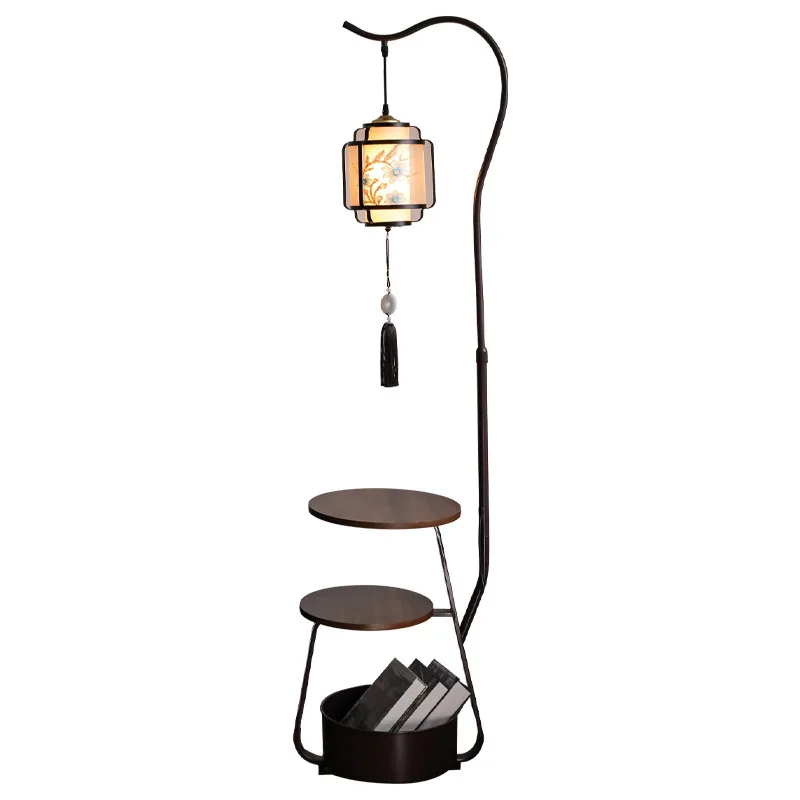 

Rack ornament lamp bedroom bedside table integrated retro floor lamp