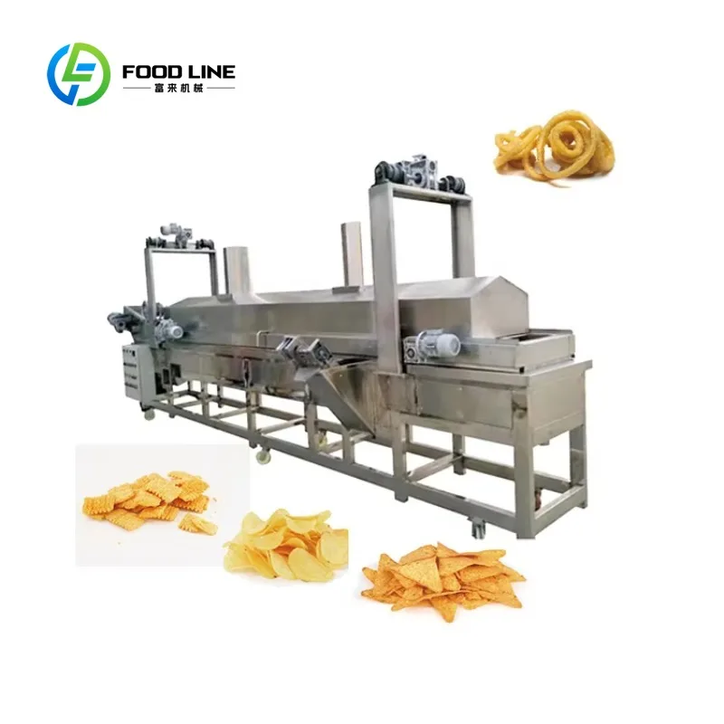 Customized Factory Selling Large Continuous Fryer Potato Chips Banana Chips Fryer Industrial Continuous Fryer Machine