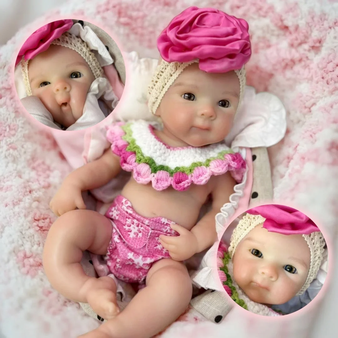 

2 комплекта одежды/13 дюймов Bettie, однотонная силиконовая кукла Bebe Reborn Girl с открытым ртом, краска ручной работы, реалистичная настоящая кукла для новорожденных девочек