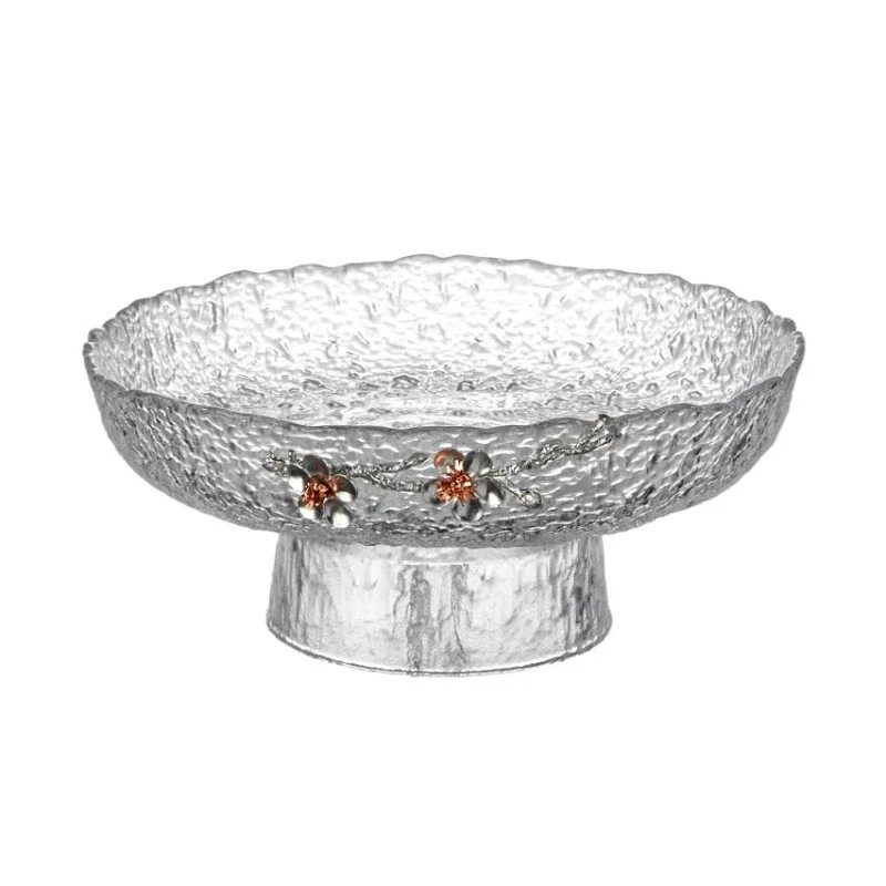 

Exquisite glass fruit plate, living room, household coffee table, high-foot fruit plate, light luxury and high-end