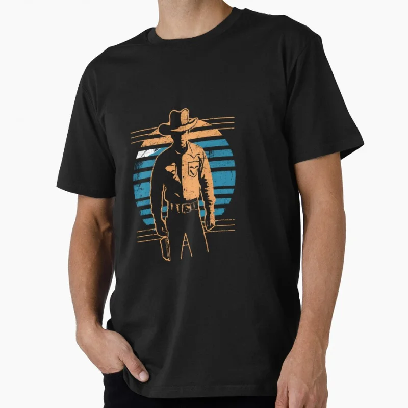 

Rugged Cowboy 80s movie Eastwood A Fistful Of Dollars gift T shirt for men Large size Tops 100% cotton printed Clothes