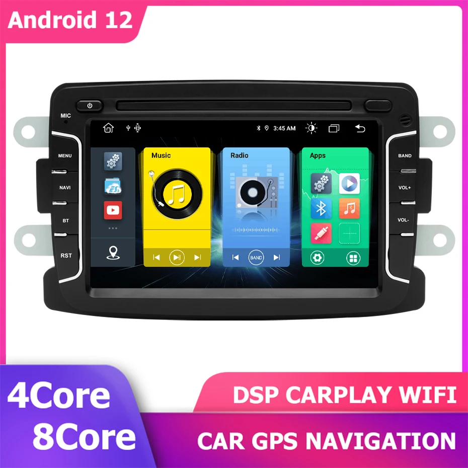 

Car GPS Navigation Android 12 Player For Renault Dacia Sandero Duster Captur Lada Xray Logan Radio Stereo CarPlay Multimedia DSP