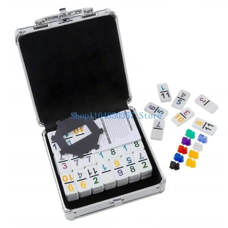 

5asd Cognitive Development Dominoes Block Toy with Easyly Carry Case Compacts Storage Case for Travel Entertainment