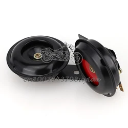 Universal 12V 24V 36V 48V 60V Motorcycle Electric Horn Kit Waterproof Round Loud Speakers For Scooter Moped Dirt Bike ATV Quad