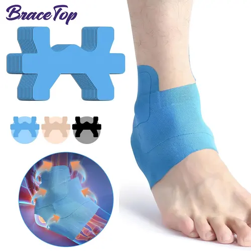 10 unids/set cinta de kinesiología deportiva para esguince de tobillo y recuperación de lesiones, fascitis Plantar terapéutica, impermeable, alivia la hinchazón