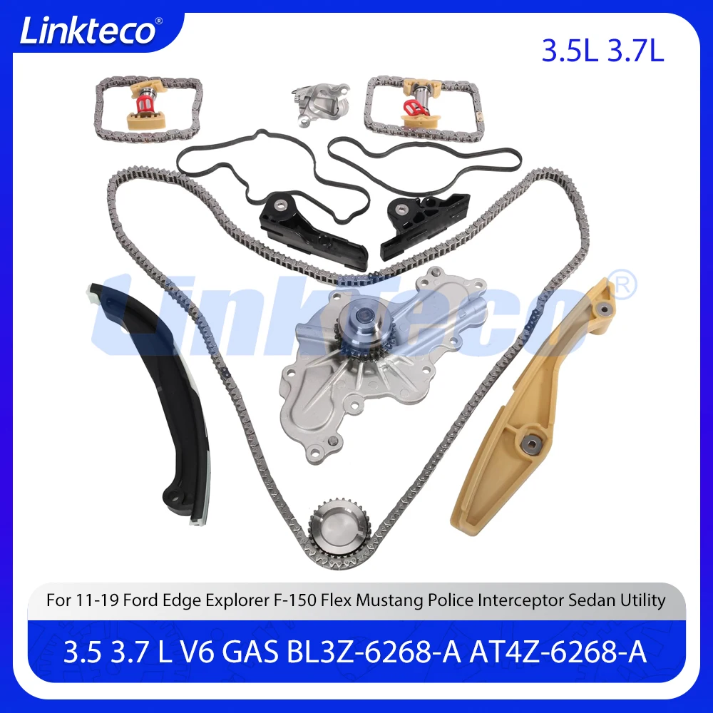 

Engine Part Timing Chain Kit & Water Pump Fit 3.5 3.7 L V6 GAS For 11-19 Ford Edge Explorer F-150 Flex Mustang Taurus 3.5L 3.7L