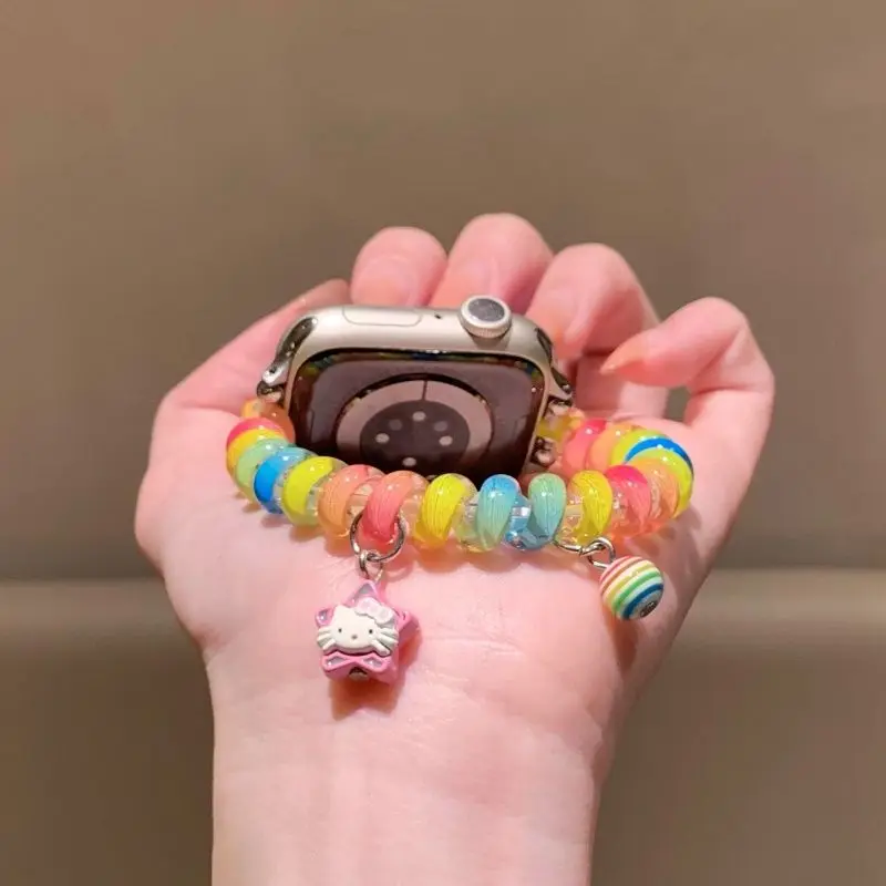 عصابة رأس على شكل سحابة قوس قزح متوافقة مع 38/40/41/42/44/45/46/49 ملم متوافقة مع حزام ساعة Apple Ultra/Se10/9/8/7/6/5/4/3/2/1