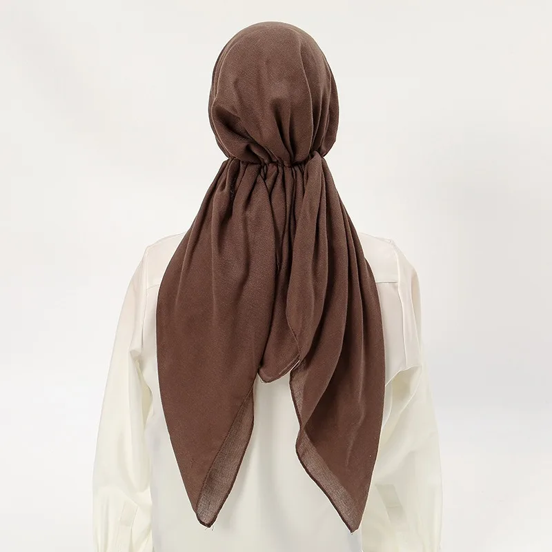 New Ethnic Style Cotton Linen Elastic Turban Cap Women Four Season Daily Versatile European Solid Color Head Wrap Headwear view 4