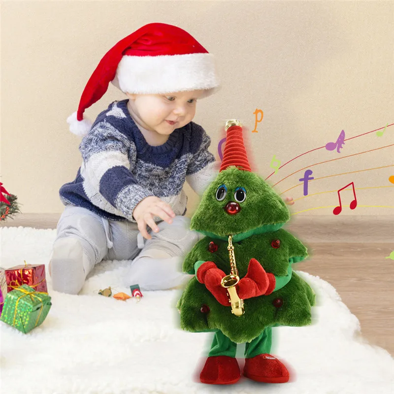 Árbol de Navidad que puede bailar y cantar Juguetes de peluche eléctricos Juguetes divertidos Regalos de Navidad para niños
