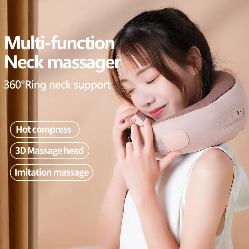 Electric heated Neck Massager U shaped Pillow Multifunctional Portable  Cervical Massager Outdoor Home Car Relaxing Massage