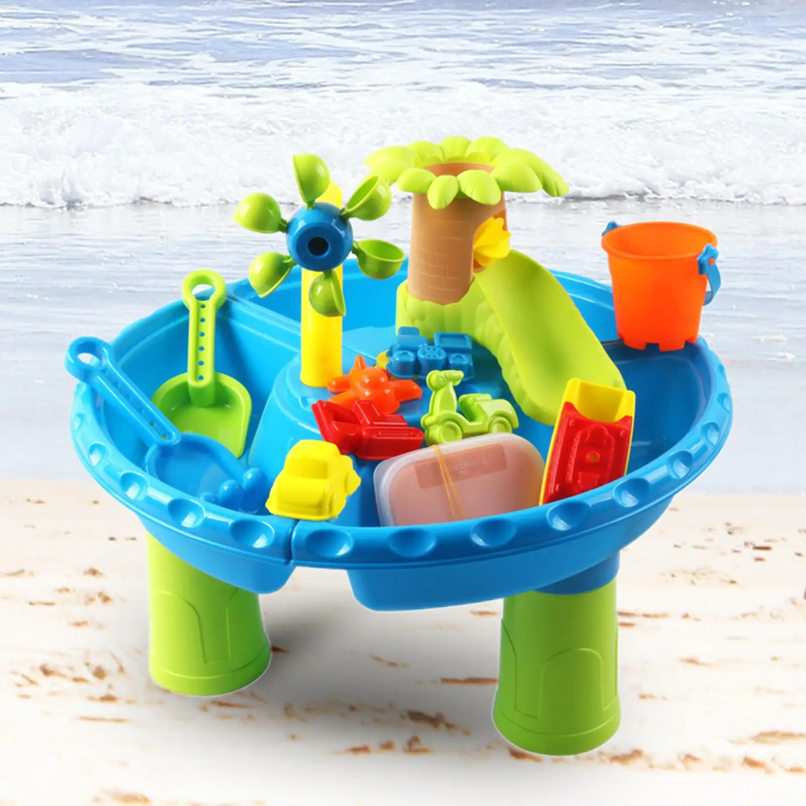 22pc 43cm Kids Sand Water Activity Play Table Fun Outdoor Sandpit Toys Set