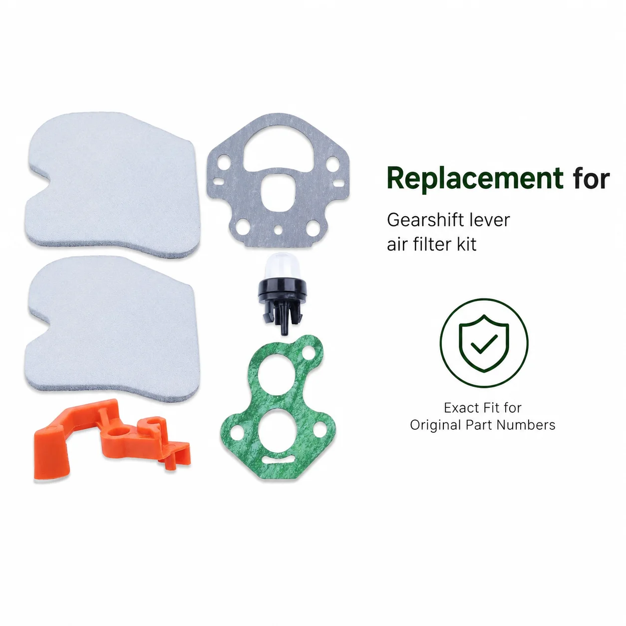 Control Lever Air Filter Primer Bulb Kit & Carburetor Gaskets For McCulloch CS340 CS380 Chainsaw Replacement Tune Up Parts Kit