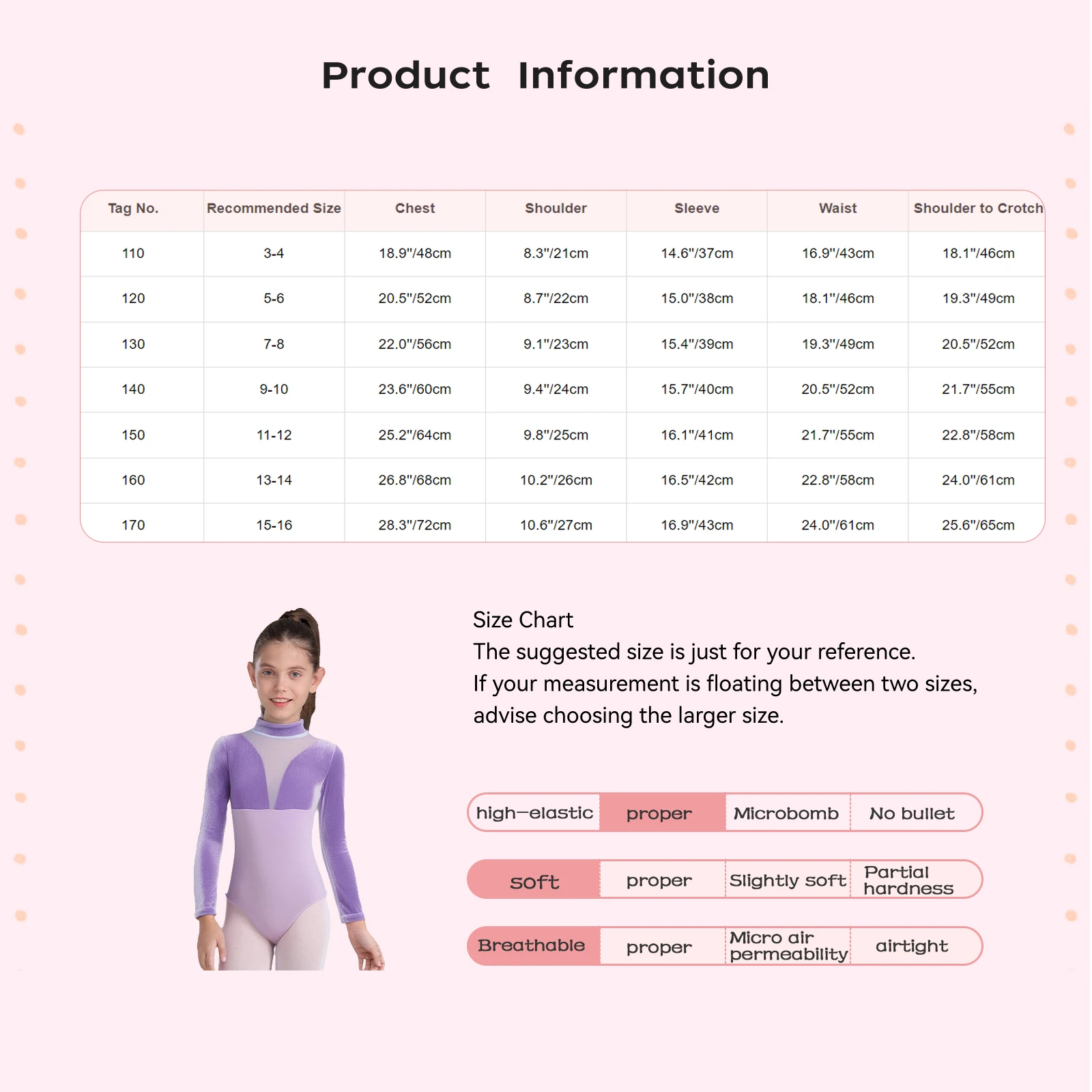 أطفال بنات رداء رقص الباليه وهمية الرقبة طويلة الأكمام سستة المخملية شبكة المرقعة القطن ارتداءها الباليه الرقص العملي زي #5